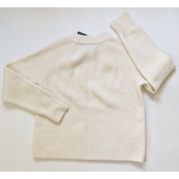 Banana Republic Women's Aire Ribbed Ivory Sweater Wool Blend Sz S Mock Neck NEW - Picture 4 of 12